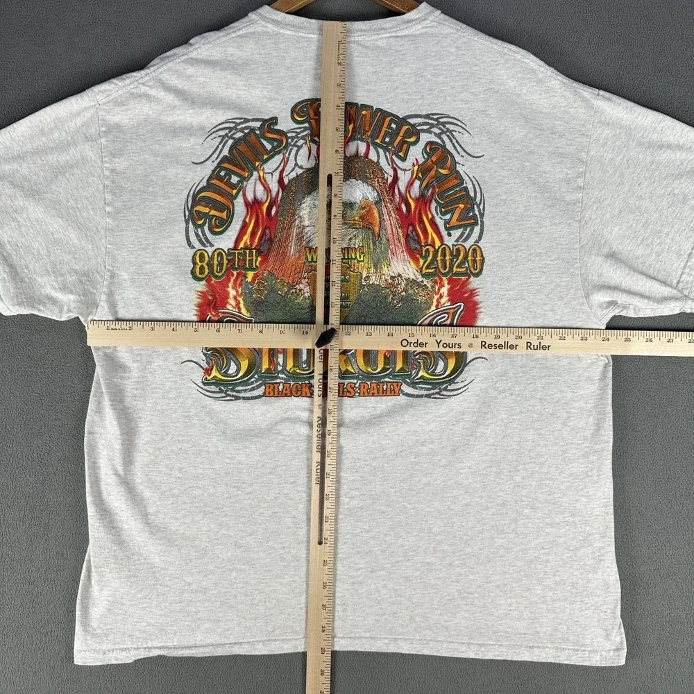Sturgis Shirt Mens 2XL Grey Devils Tower Run Black Hills Rally Bald Eagle Biker - Picture 6 of 7